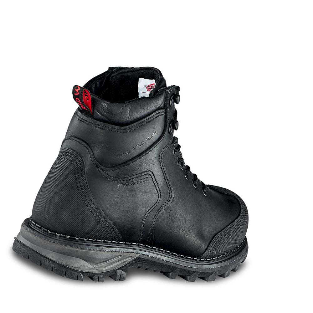 Red Wing Burnside 6-inch Safety Toe Men's Waterproof Boots Black | ZA 422UZG